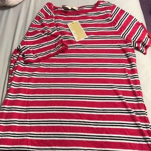 Red white and black t shirt